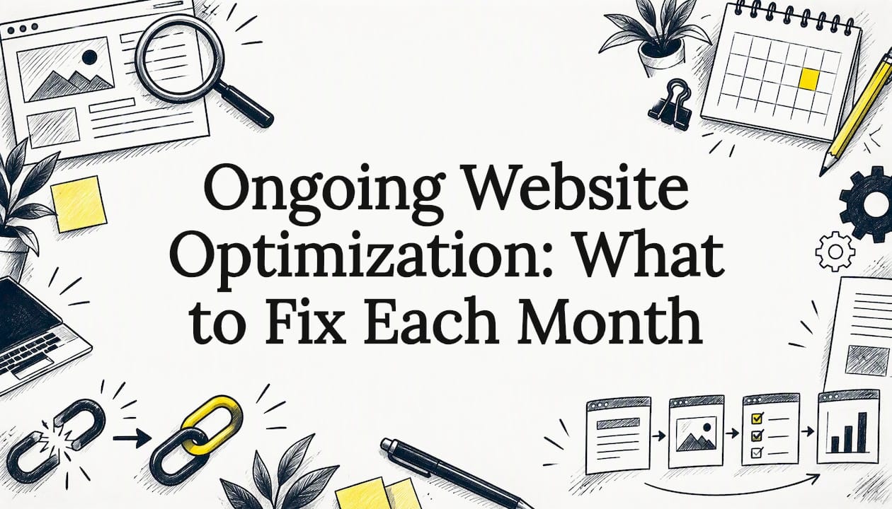 Hand-drawn website optimization title card
