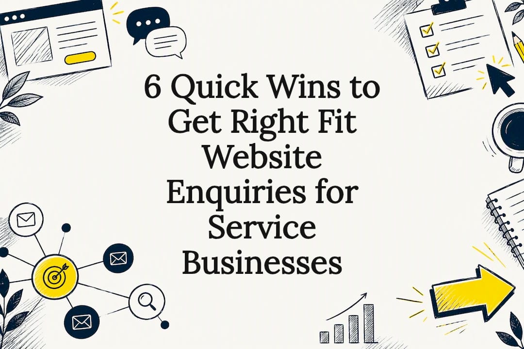 Decorative website enquiry title card illustration