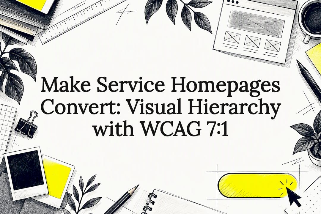 Decorative homepage hierarchy title card