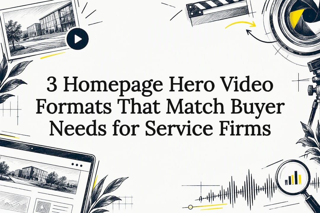 Decorative homepage hero video title card