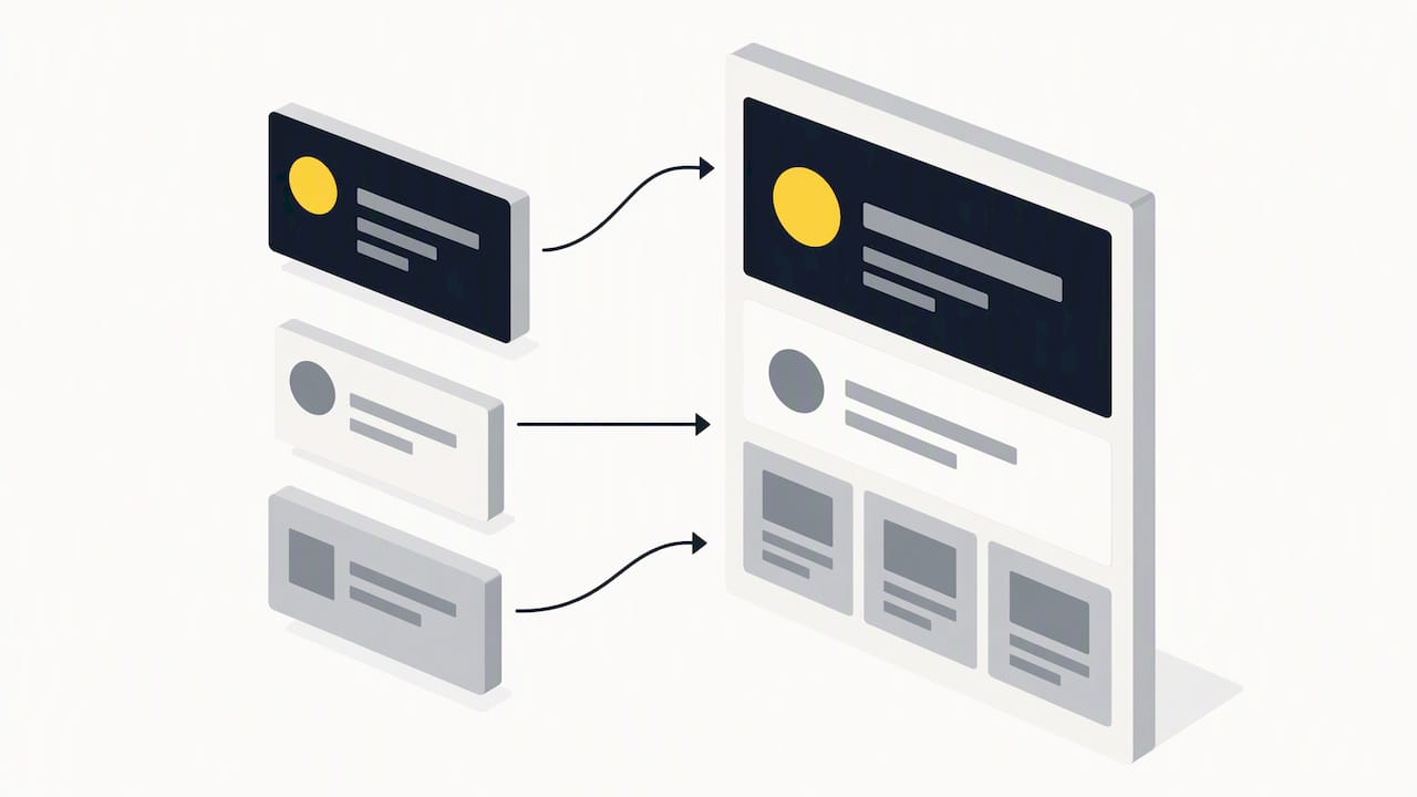 Tested messages arranged into homepage hierarchy