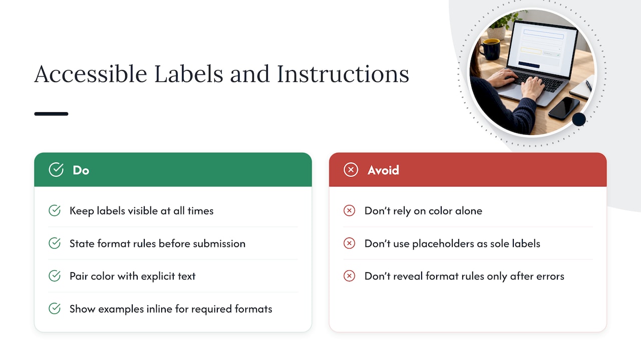 Writing Accessible Labels and Instructions — overview diagram