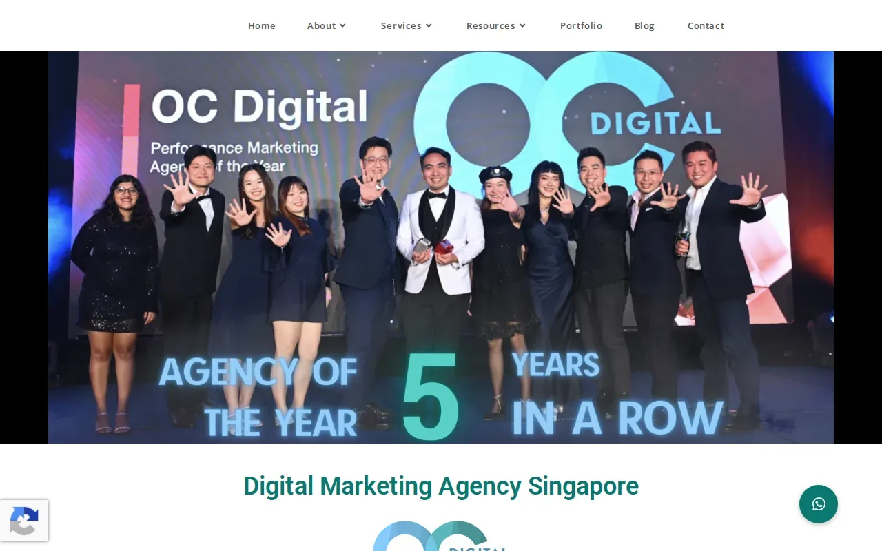 Screenshot of the OC Digital Network website