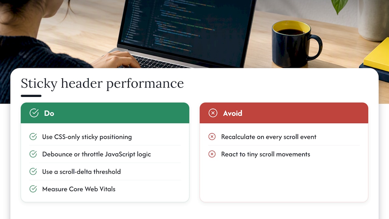 11. Performance optimization techniques to mitigate sticky header resource use — overview diagram