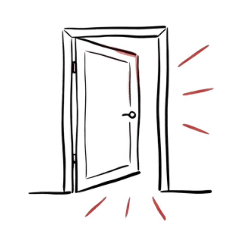 A door opening with light coming through.